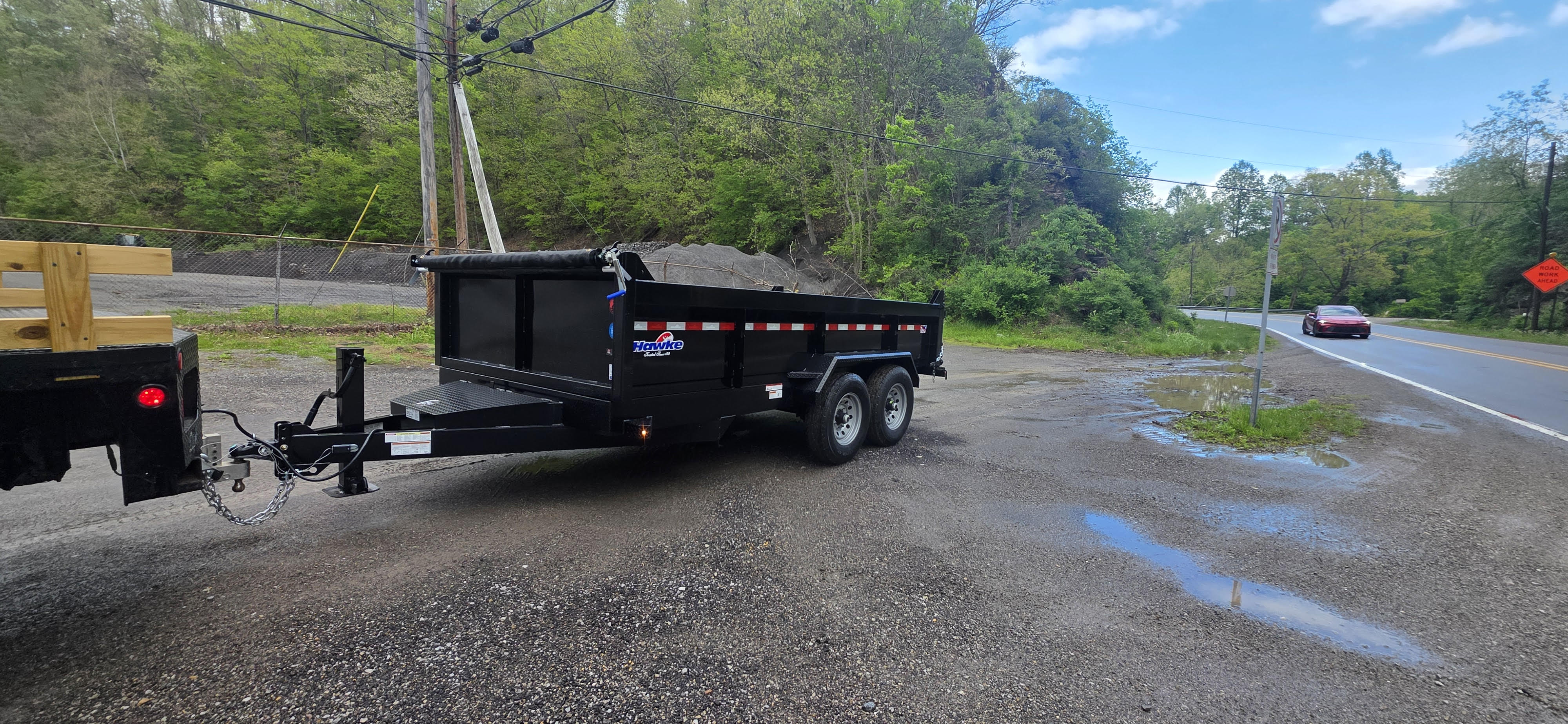 2026 Hawke 14' x 7' Dump Trailer for rent in Weston, WV - 10,300 lbs capacity - Iron Moose Rentals